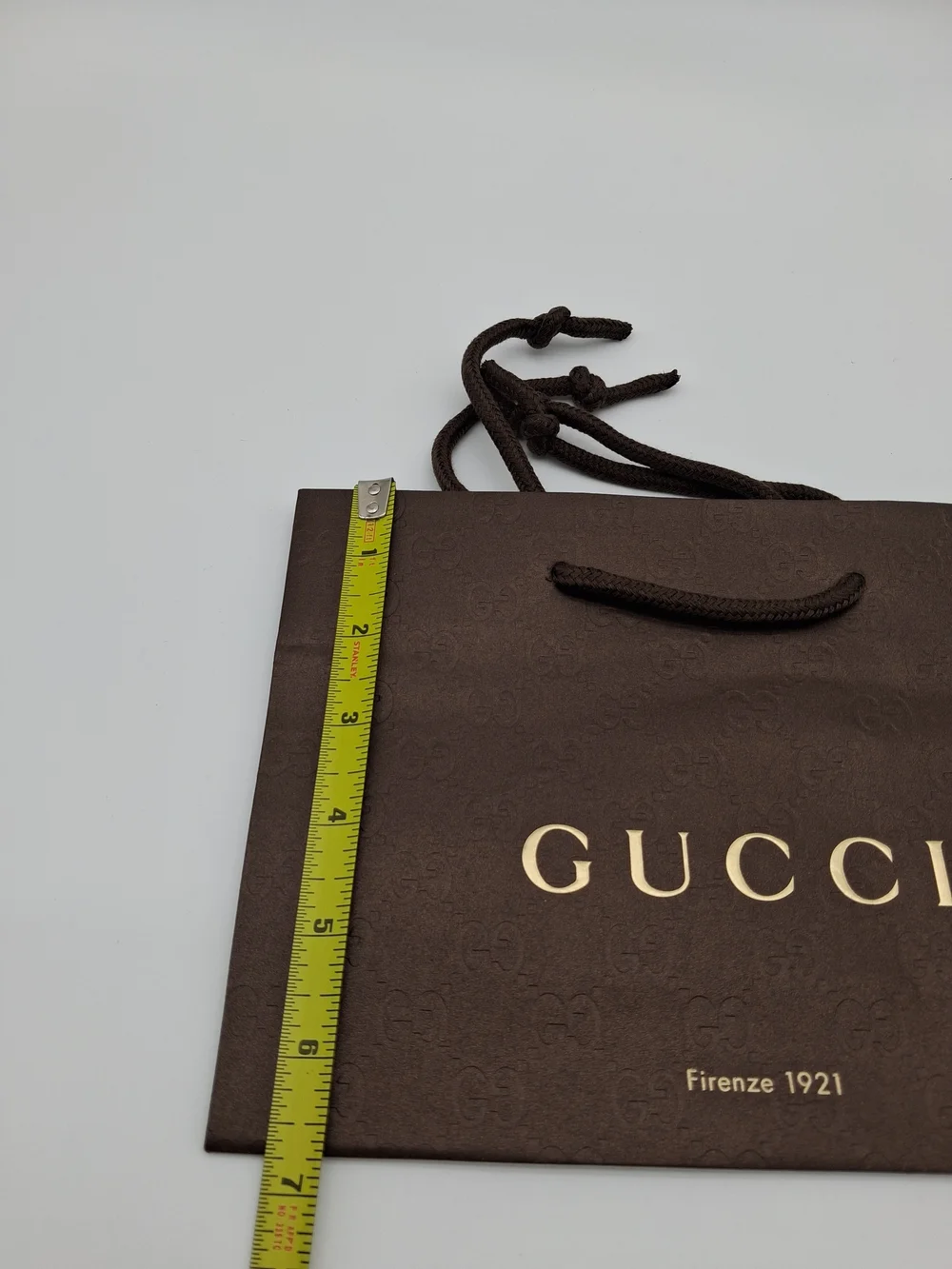GUCCI Firenze 1921 GG Monogram Brown Gold Gift Shopping Bag Sealed Pristine